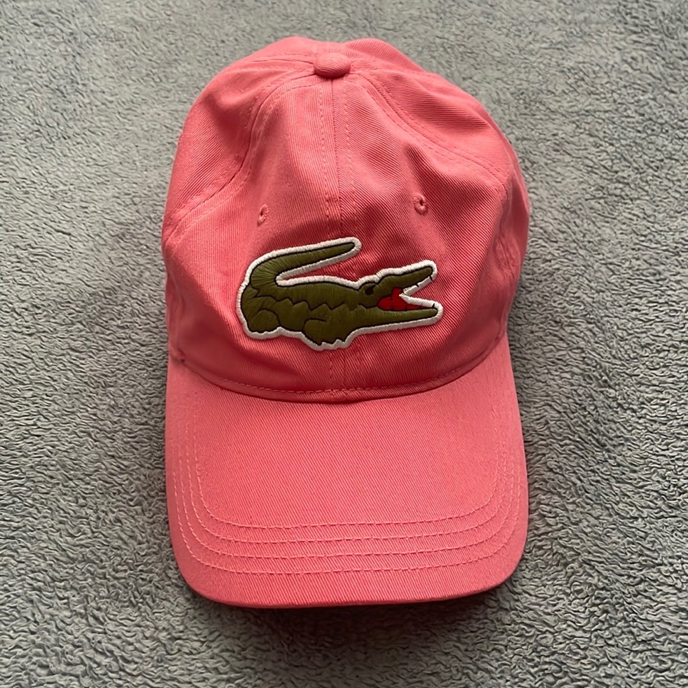 Pink big croc lacoste baseball cap